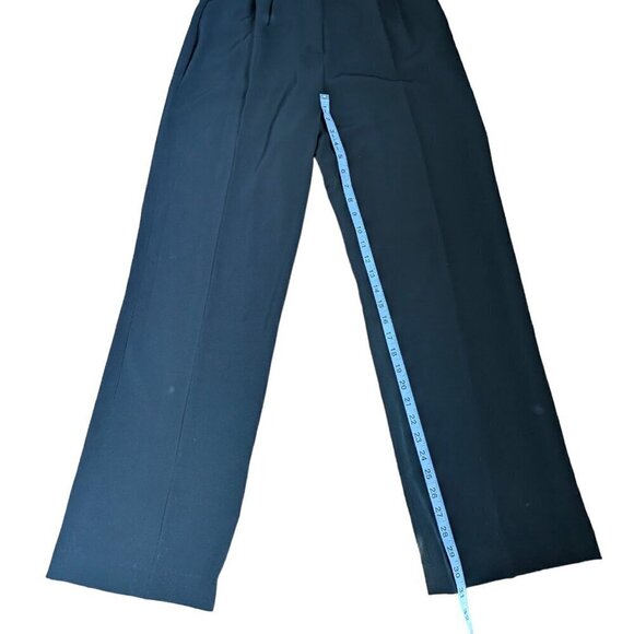 H&M Black Wide Leg Dress Pants with Zipper and Side  Pockets Women US Size 4 - Picture 5 of 7
